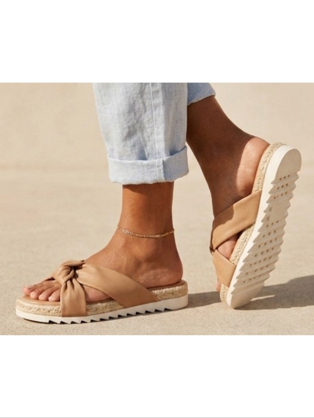 Universal Thread Dena Knotted Espadrille Sandals Tan Size 10